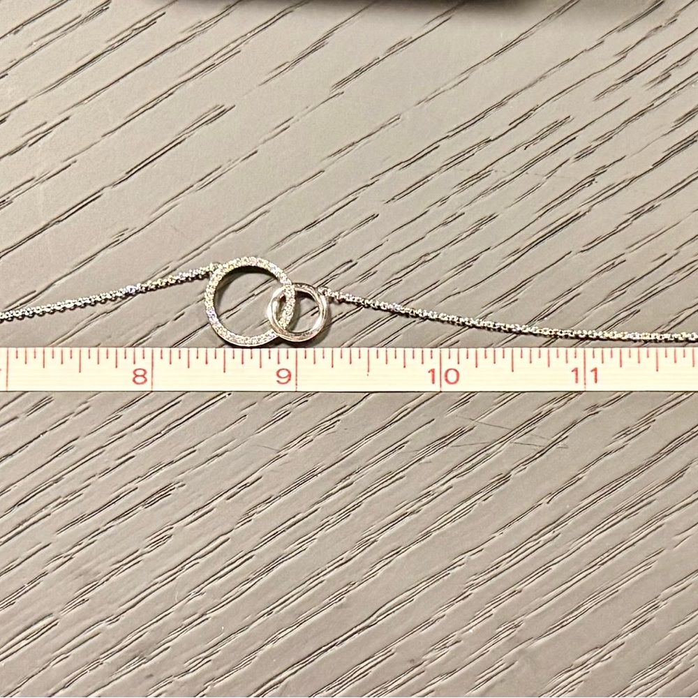 Swarovski Silver Interlocking Circles Necklace + … - image 5